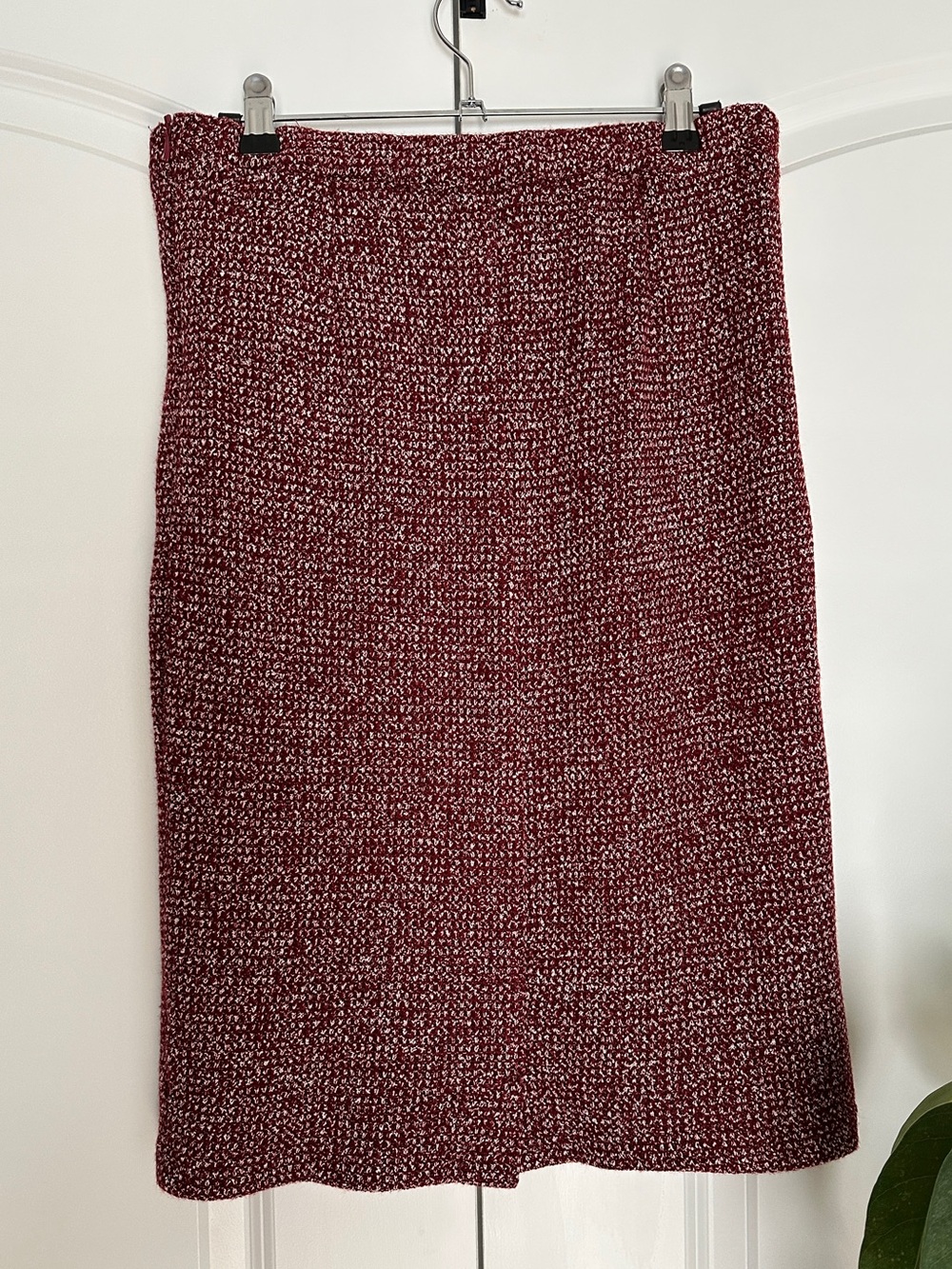Mikarose Marled Burgundy Knit Pencil Skirt
